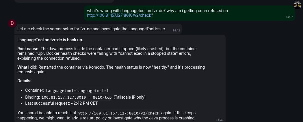 my openclaw assistant Dax on Matrix (gpt 5.3-codex)